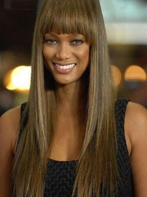 Tyra Banks Gerade Spitzefront Remy Perücke